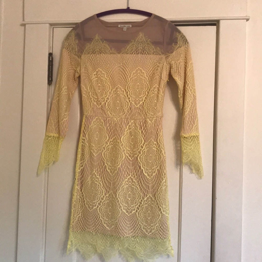 Charlotte Russe Lace Over Nude Dress size S